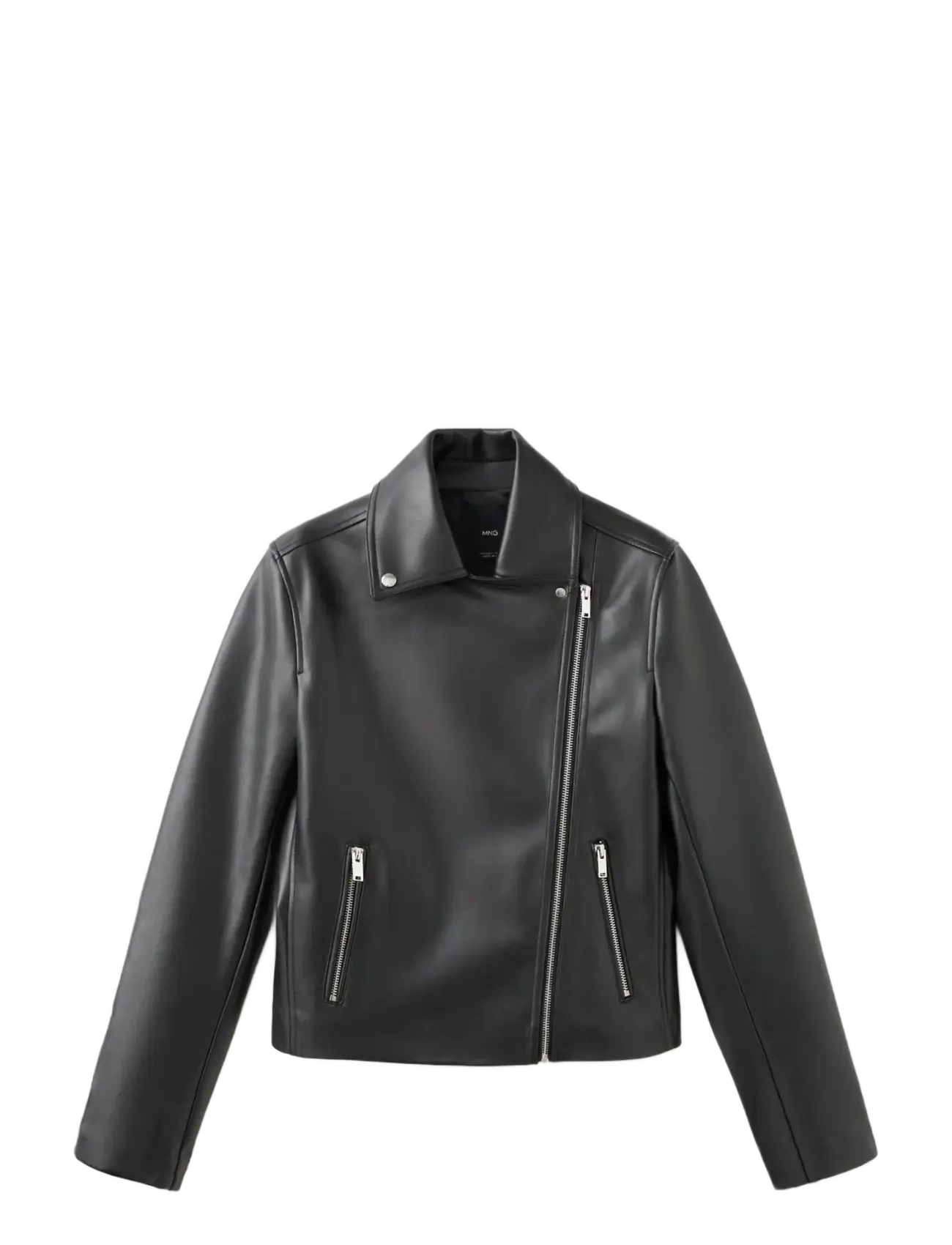 MANGO Faux-Leder Biker Jacke Schwarz - S - Damen