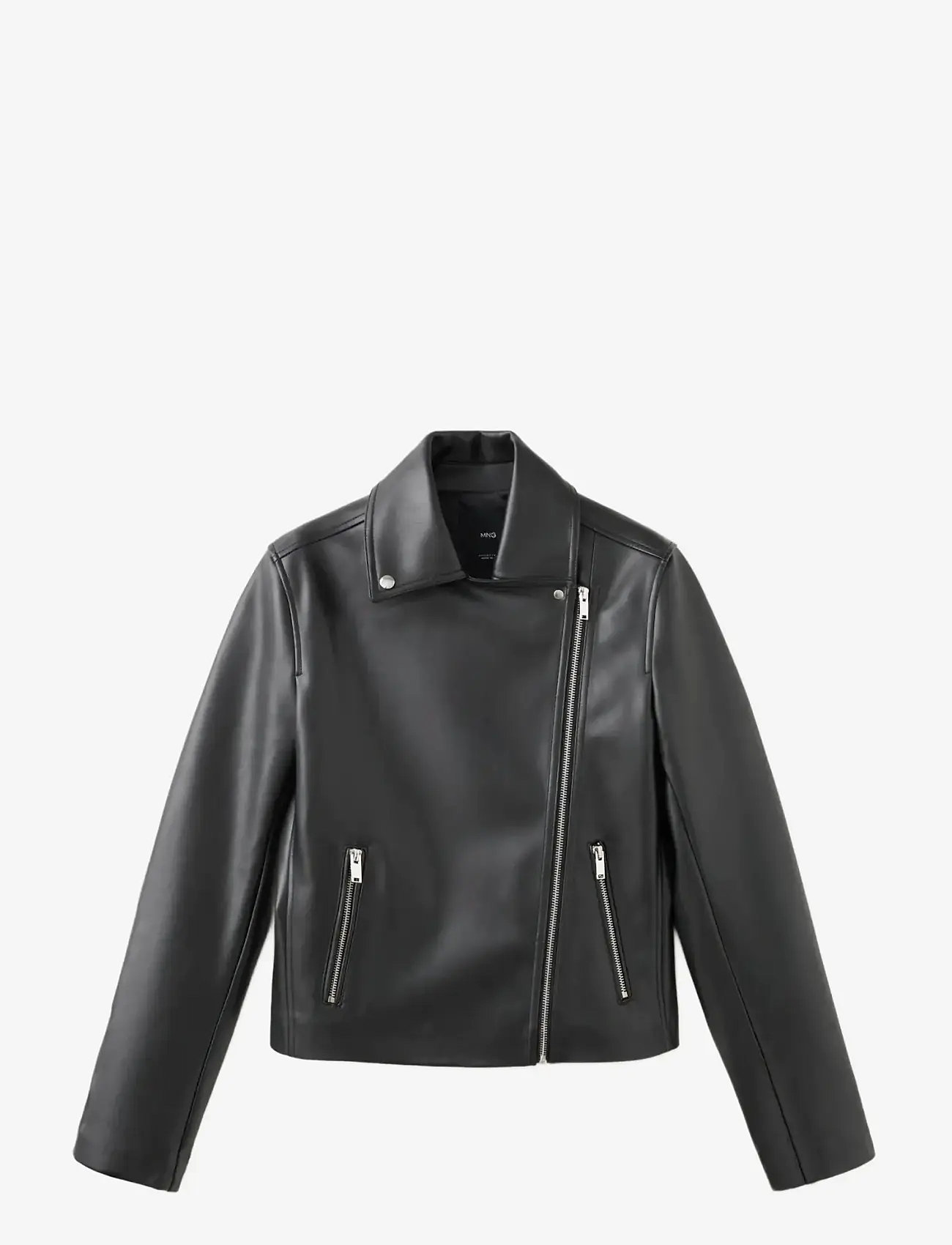 Mango - Faux-leather biker jacket - ytterkläder - black - 1