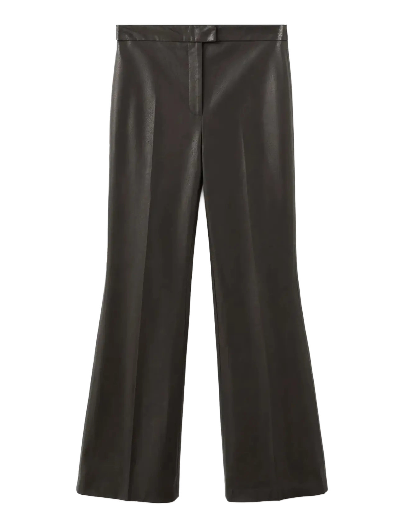 MANGO Wide Bein Faux-Leder Hosen Schwarz - 42 - Damen
