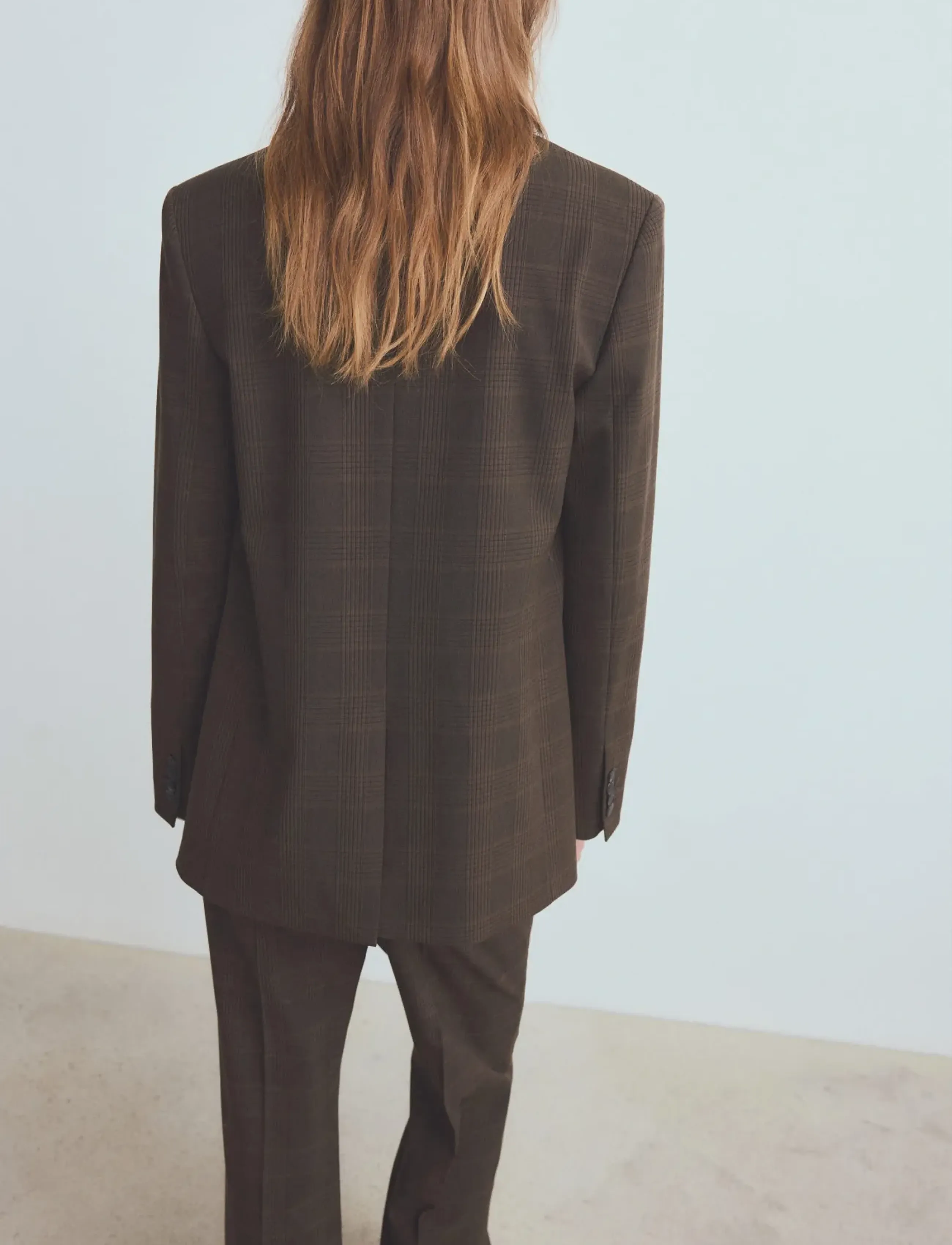 Mango - Double-breasted check suit jacket - festtøj til outletpriser - brown - 2
