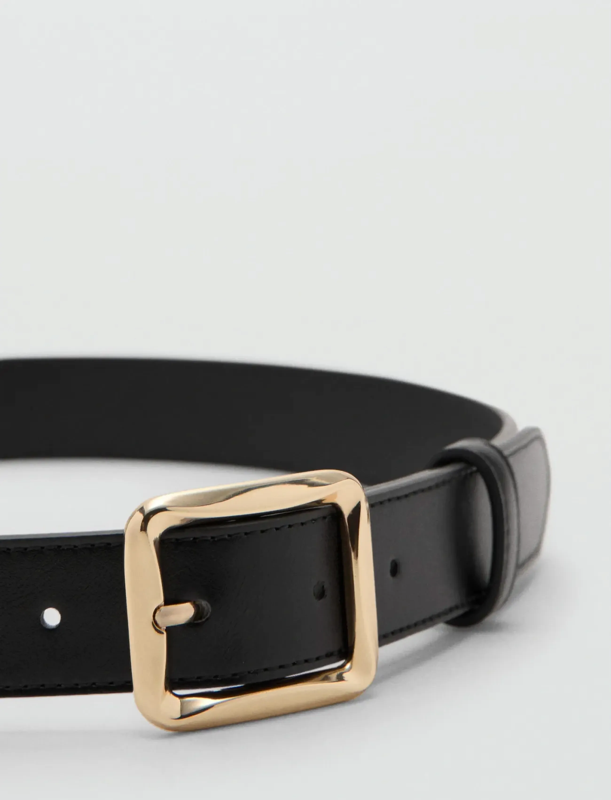Mango - Square buckle belt - die niedrigsten preise - black - 1