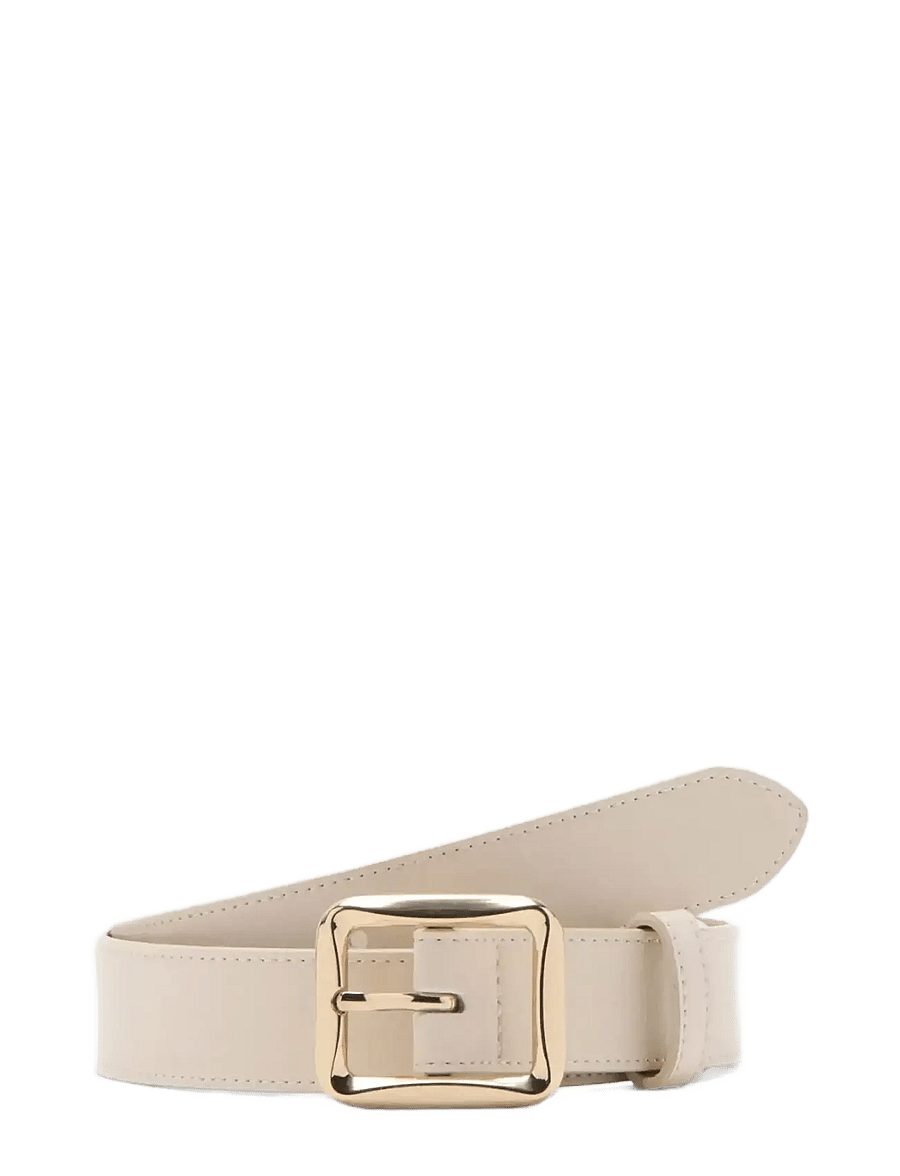 Mango - Square buckle belt - vardagsskärp - light beige - 0