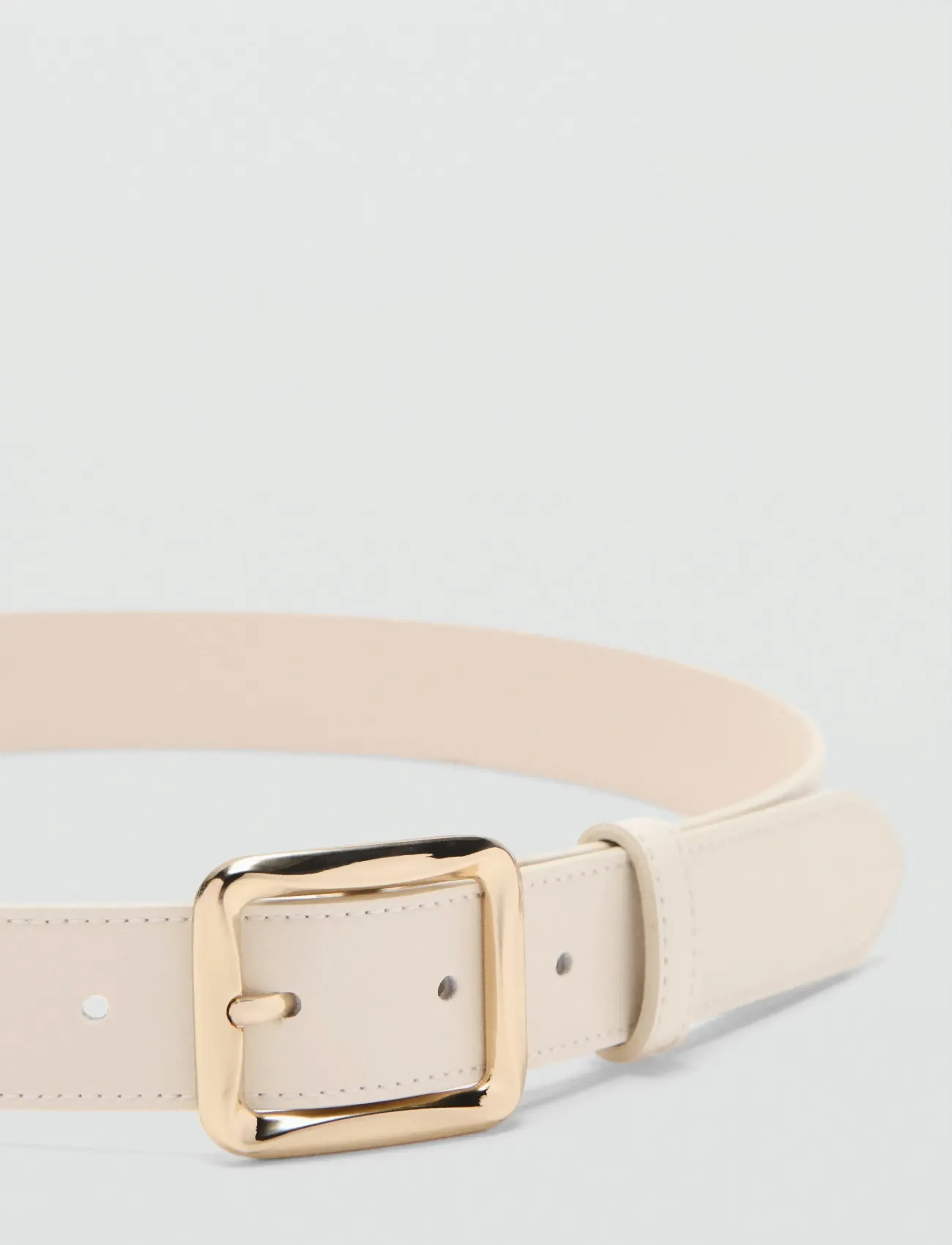 Mango - Square buckle belt - de laveste prisene - light beige - 1