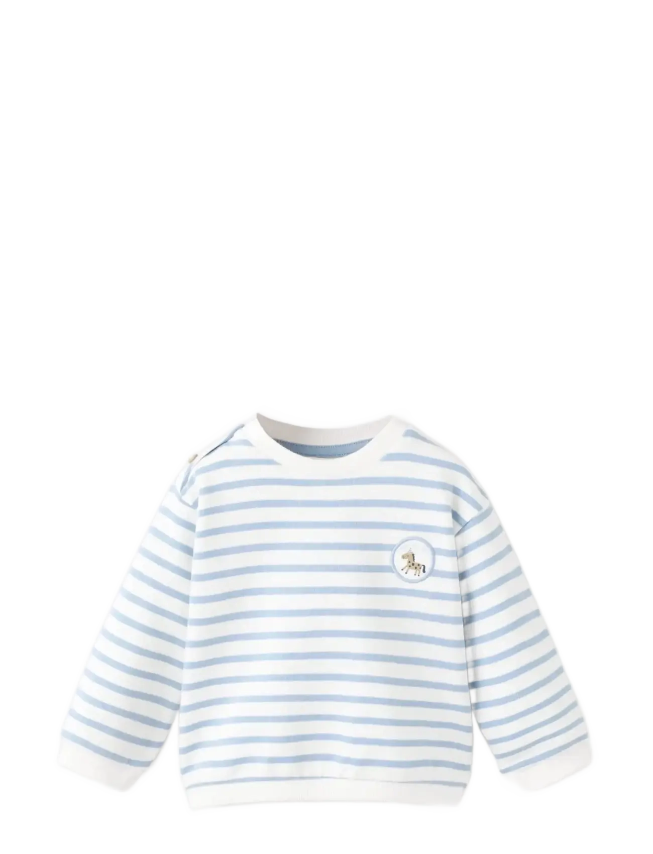 Mango - Striped cotton-blend sweatshirt - sweatshirts - lt-pastel blue - 0