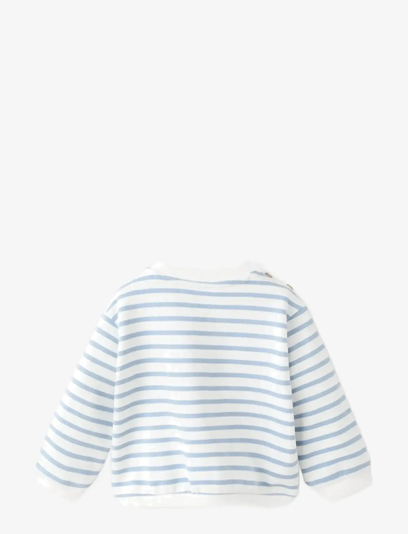Mango - Striped cotton-blend sweatshirt - lt-pastel blue - 1