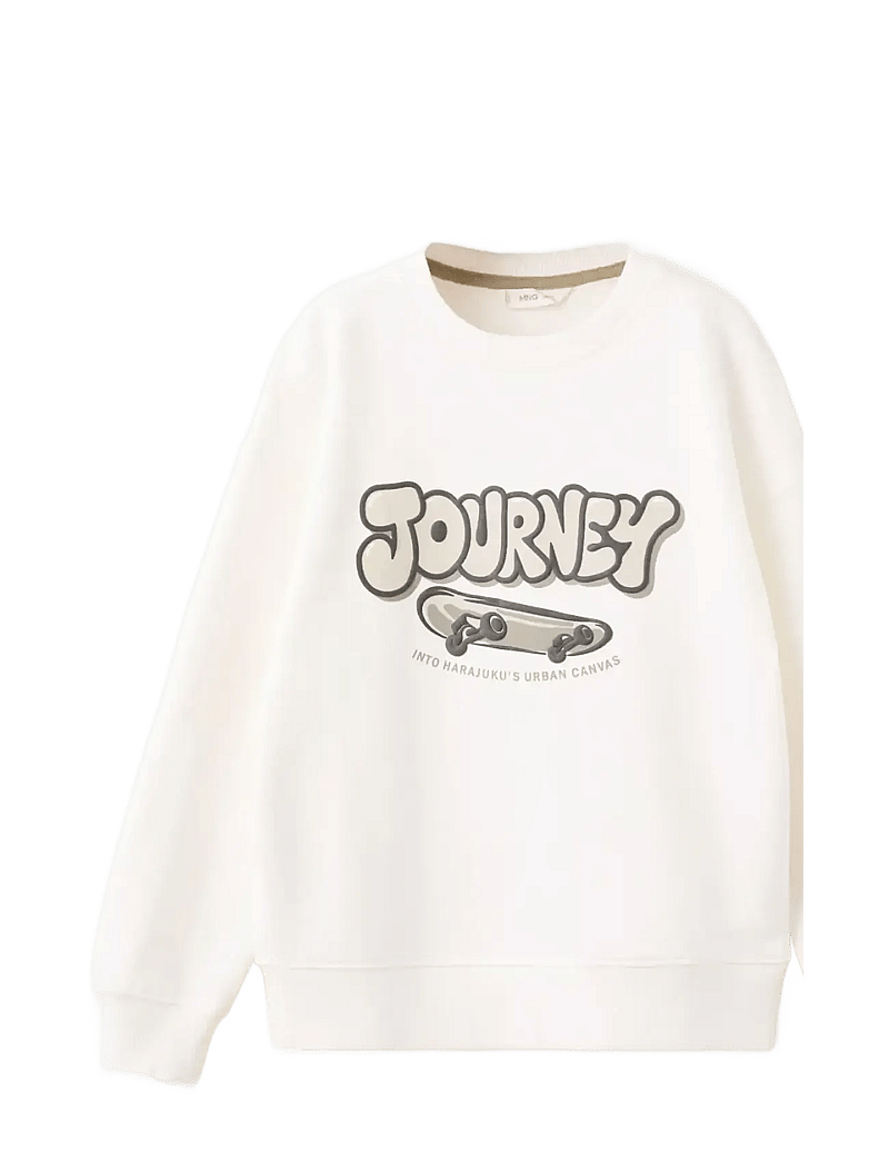 Mango - Printed cotton sweatshirt - sweatshirts - natural white - 1