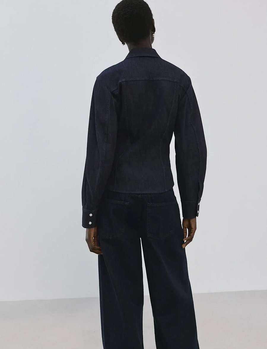 Mango - Denim shirt with seams - jeansskjortor - open blue - 2