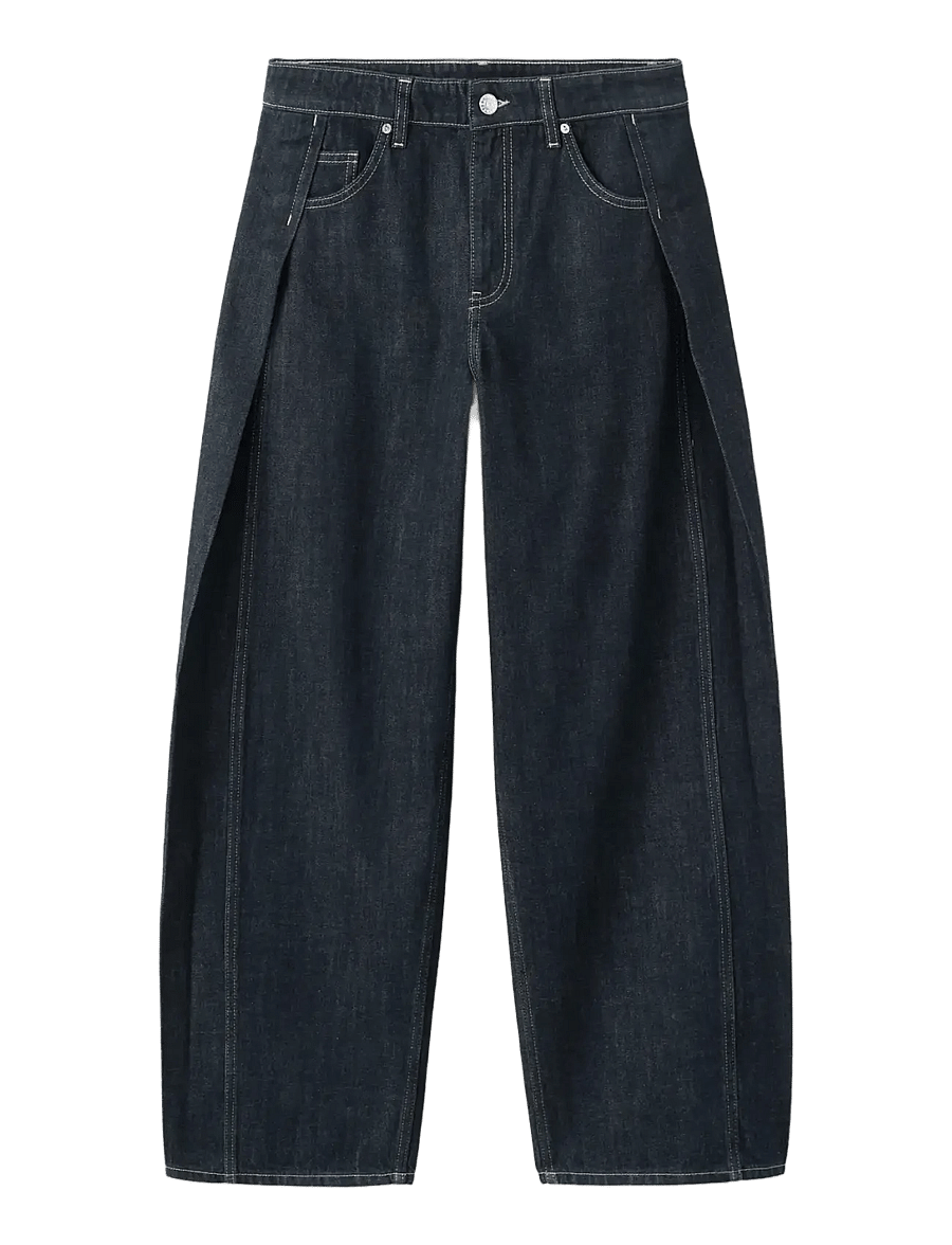Mango - Balloon jeans with mid-rise and side darts - barrel jeans - black - 1