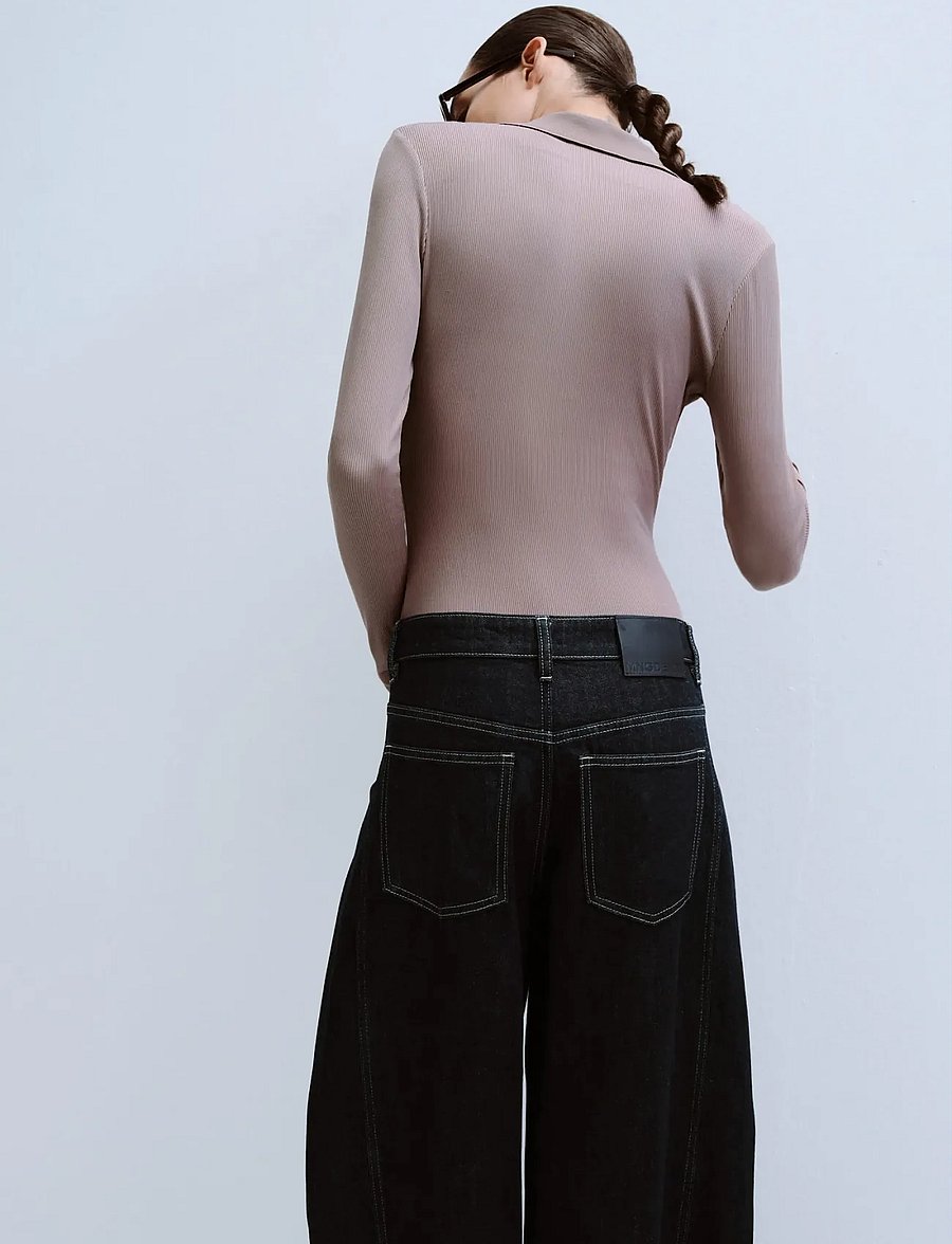 Mango - Balloon jeans with mid-rise and side darts - barrel jeans - black - 2