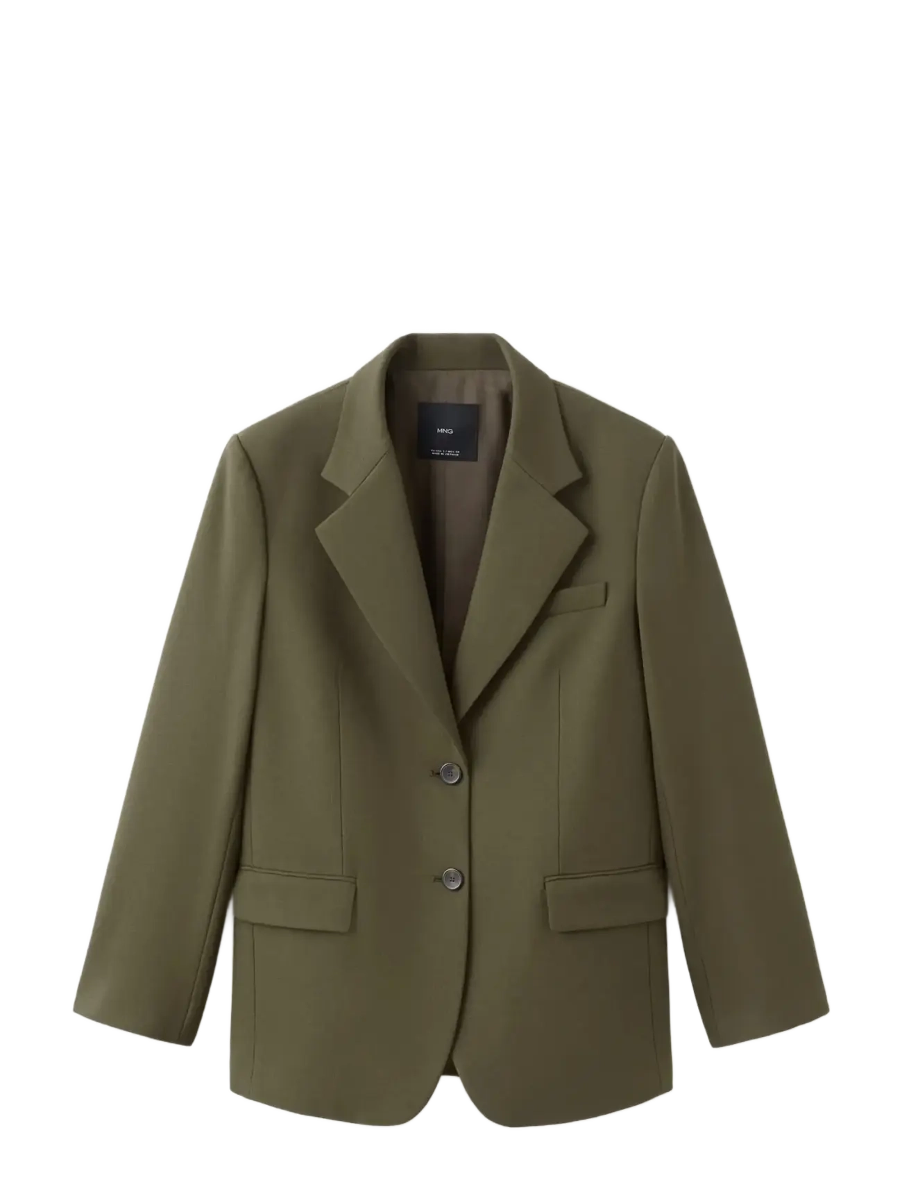 Mango Double-breasted suit jacket - Tøj - BEIGE - KHAKI / khaki/green