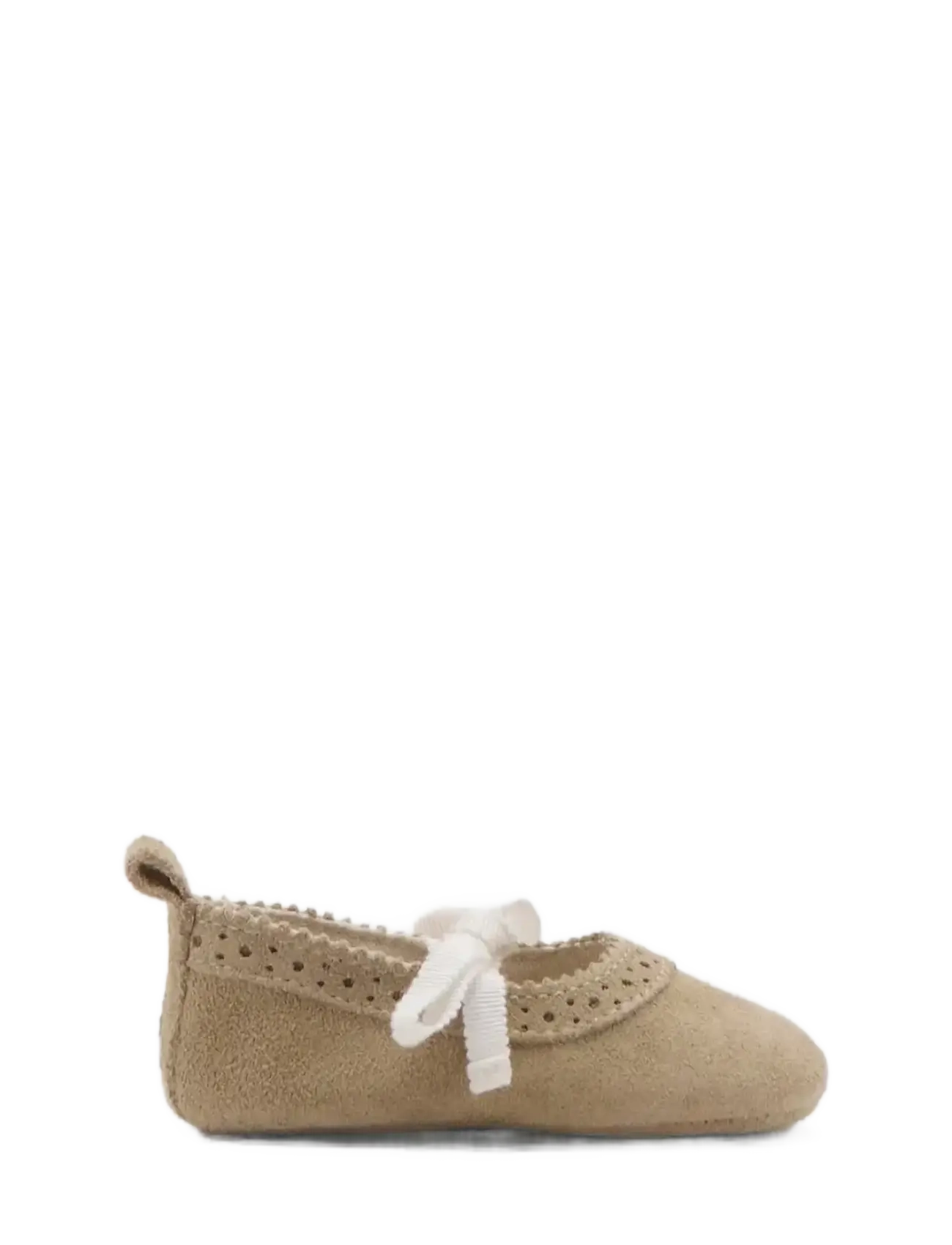 Mango Leather Ballet Flats With Bow, 15-16, Beige, Sko > Ballerinaer, Børn