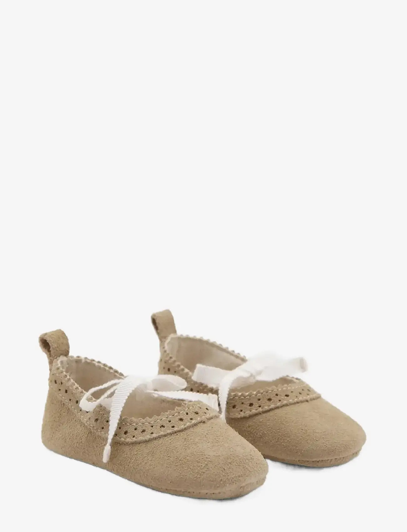 Mango - Leather ballet flats with bow - ballerinaer & slip ons - lt pastel brown - 1
