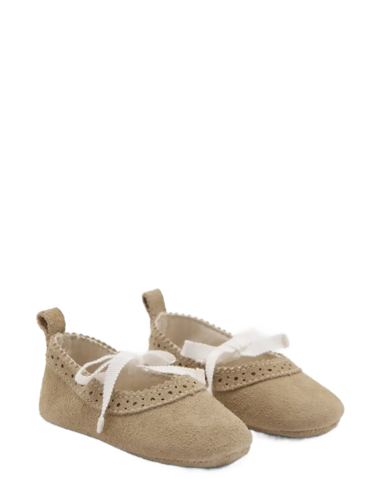 Mango - Leather ballet flats with bow - lt pastel brown - 1