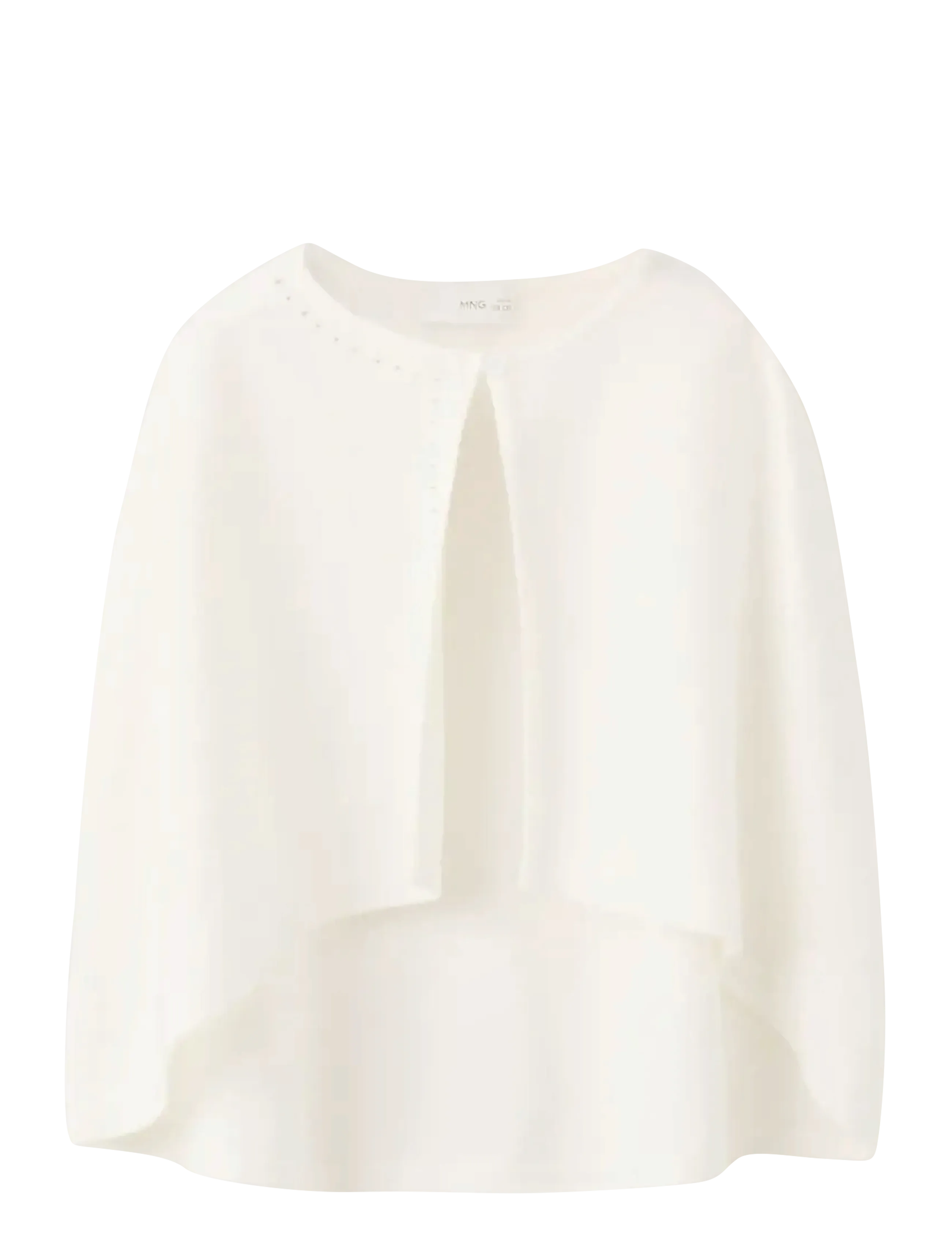 Mango Knitted cape with lace details - Kinder 98-134 - NATURAL WHITE / white