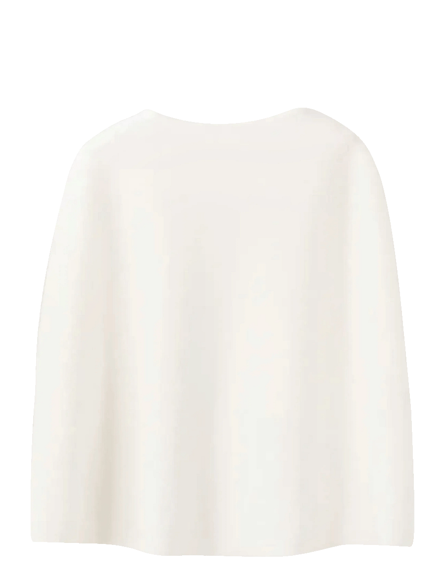 Mango - Knitted cape with lace details - cardigans - natural white - 2