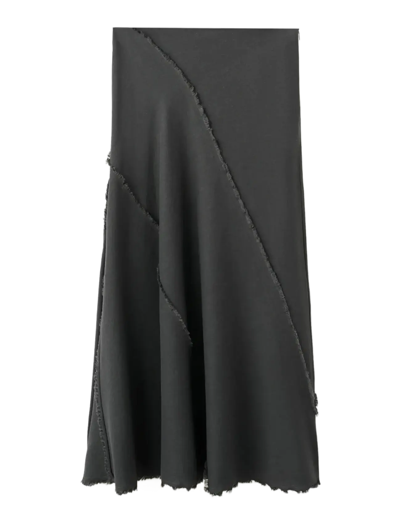 Mango Long skirt with distressed details - Maxi skirt - CHARCOAL / grey