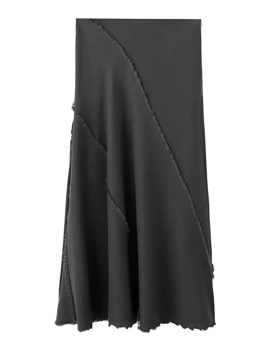Mango - Long skirt with distressed details - maxi skirt - charcoal - 1