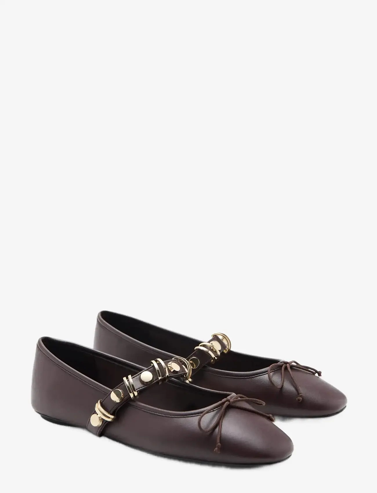 Mango - Ballet pump with metallic strap details - spesielle anledninger - dark red - 1