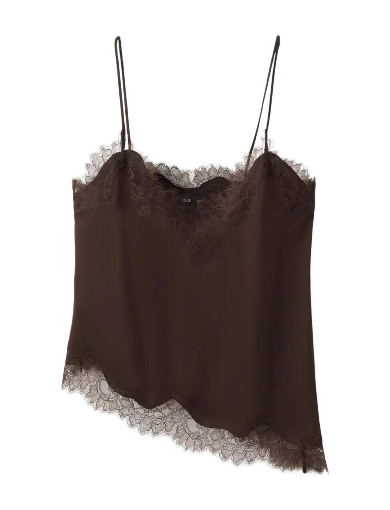 MANGO Asymmetric Strickjacke Camisole Oberteil Braun - S - Damen