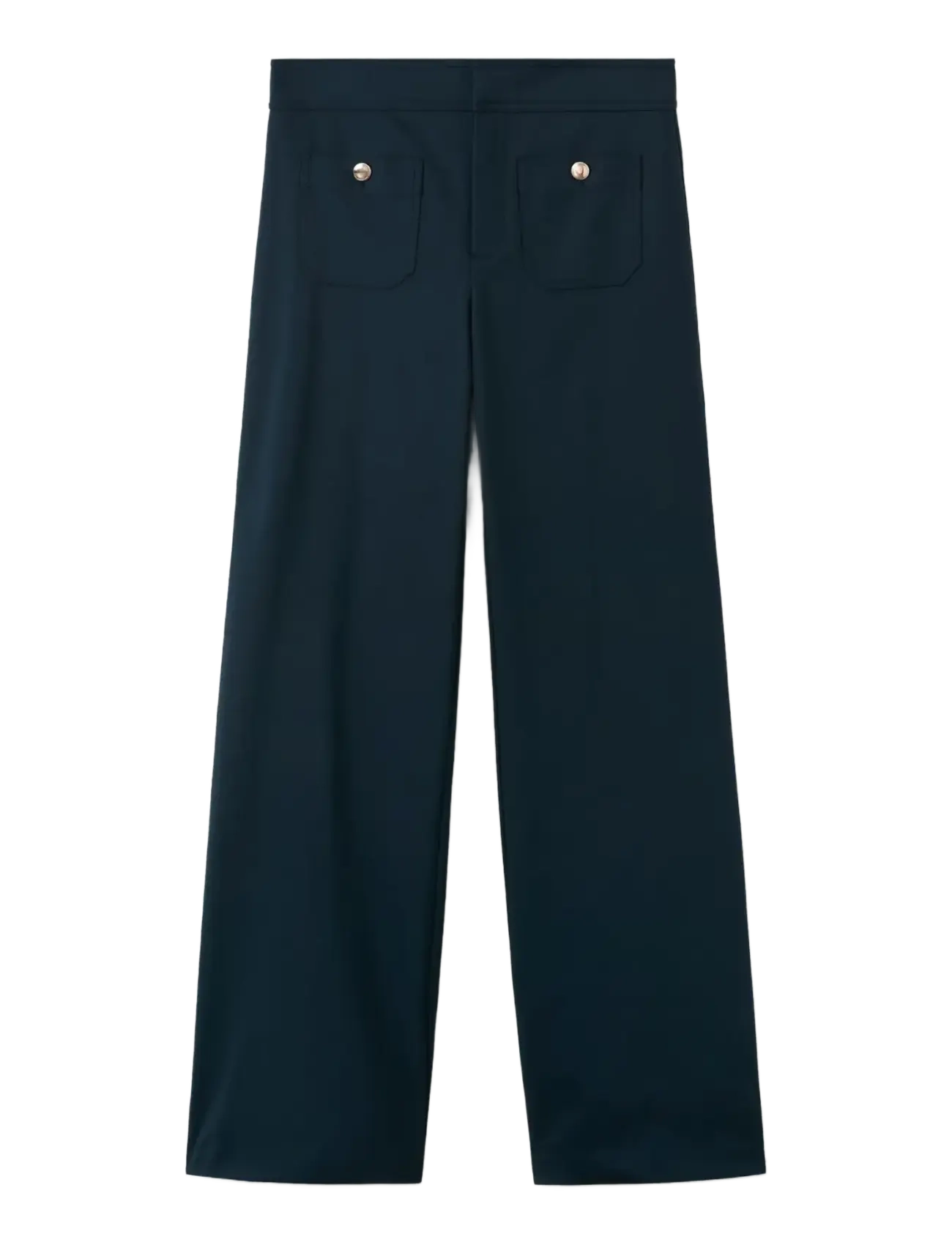 MANGO Straight Hosen With Jewel Buttons Navy - 44 - Damen
