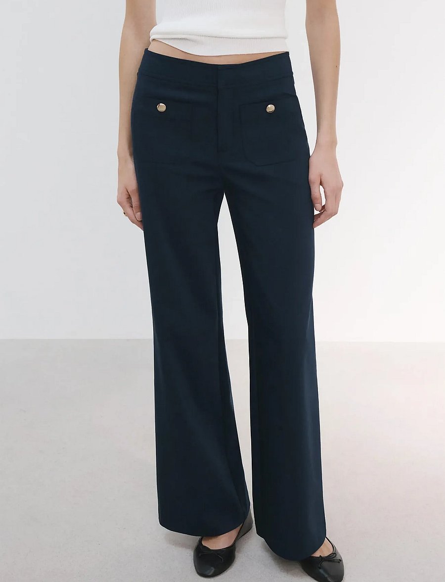 Mango - Straight trousers with jewel buttons - bukser med lige ben - navy - 0