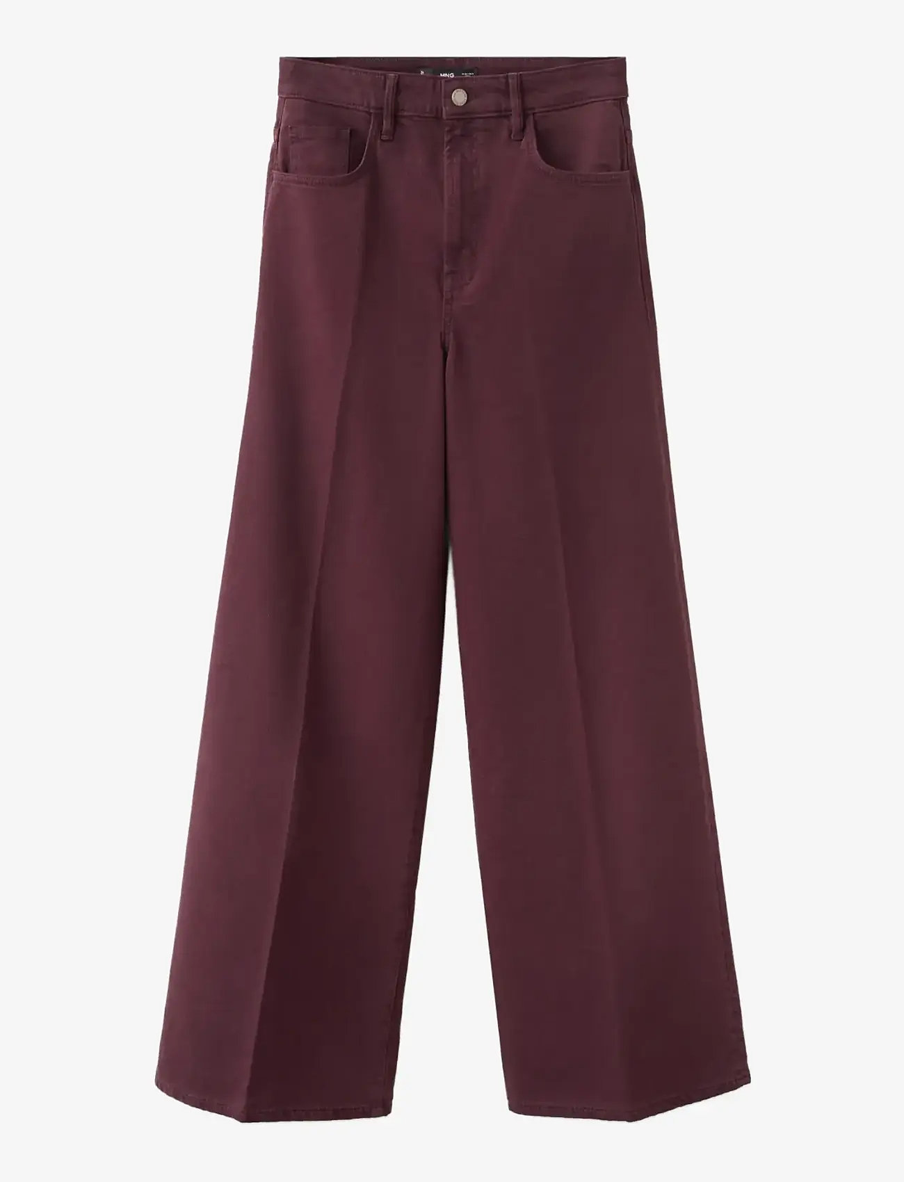 Mango - High-waisted wideleg jeans - brede jeans - dark red - 1