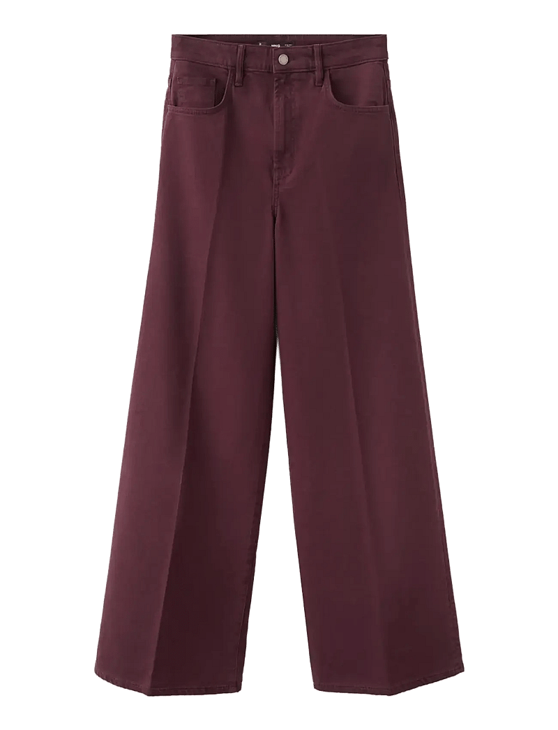 Mango - High-waisted wideleg jeans - brede jeans - dark red - 1