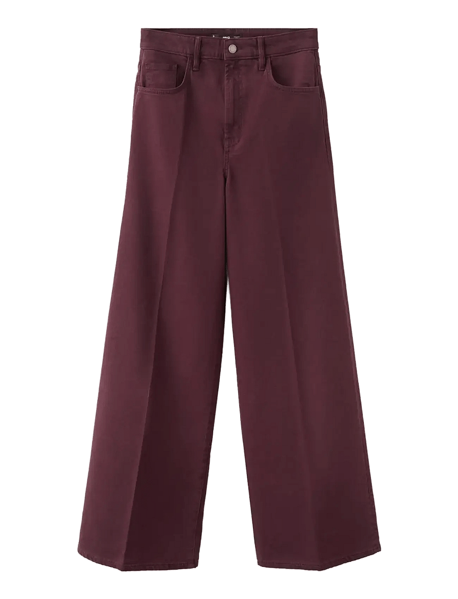 Mango - High-waisted wideleg jeans - vida jeans - dark red - 1
