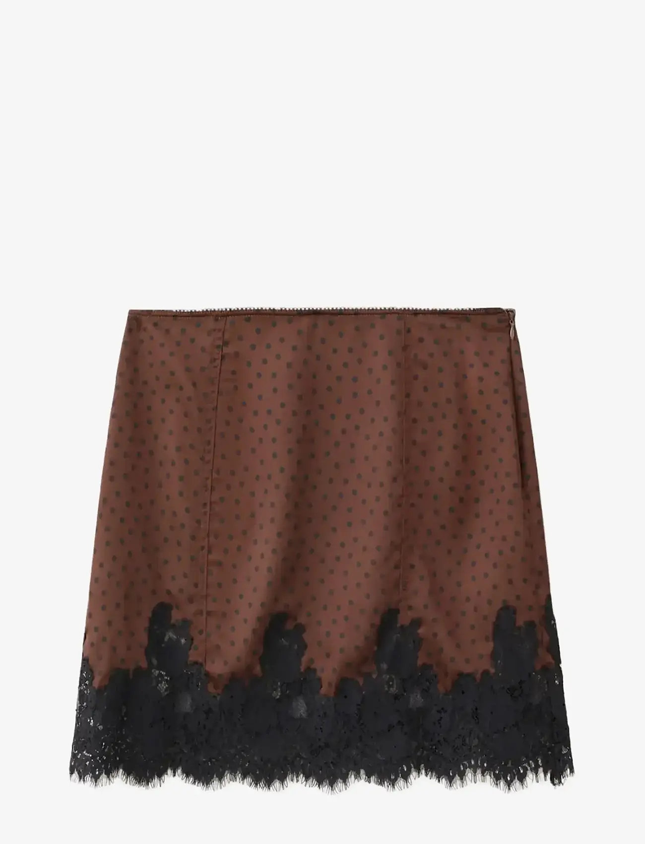 Mango - Polka dot slip skirt - korte nederdele - brown - 1