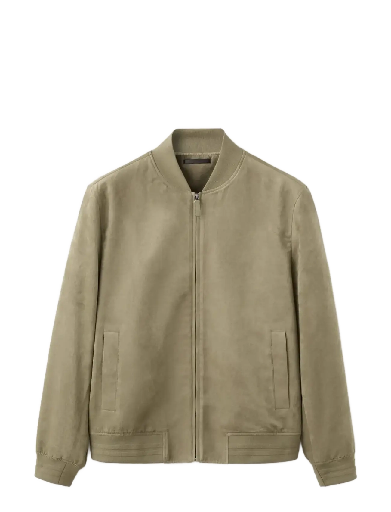 MANGO Wildleder-Effect Bomber Jacke Khaki - L - Herren
