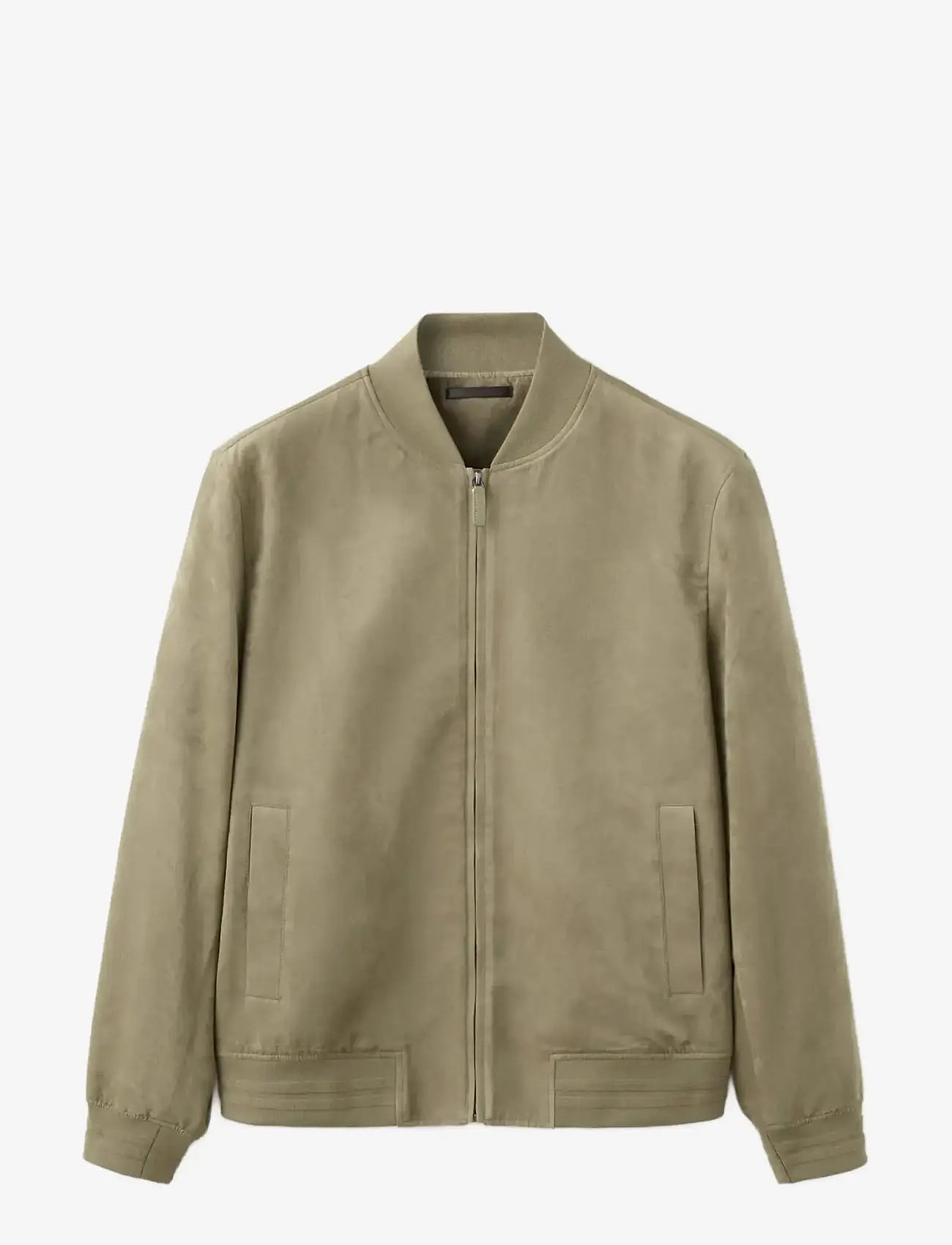 Mango - Suede-effect bomber jacket - odzież zewnętrzna - beige - khaki - 1