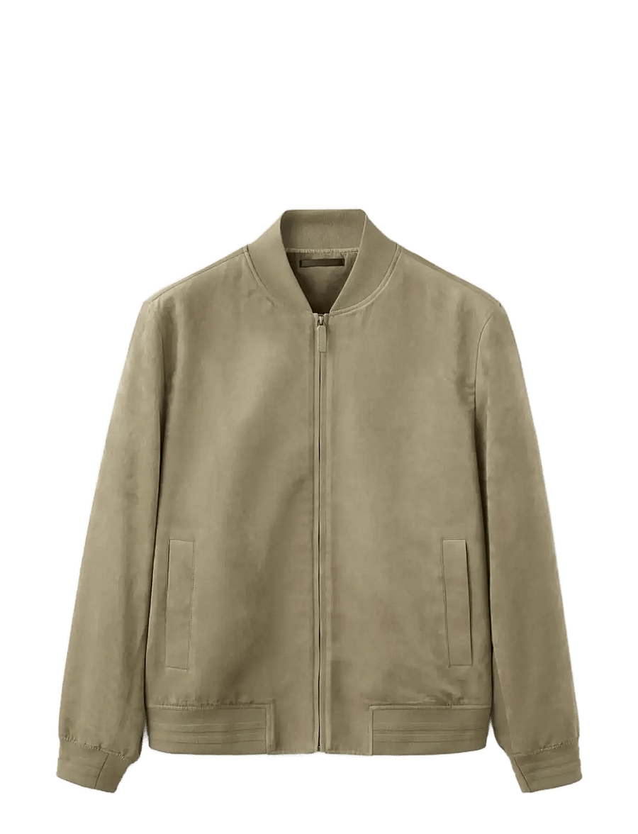 Mango - Suede-effect bomber jacket - höstjackor - beige - khaki - 1
