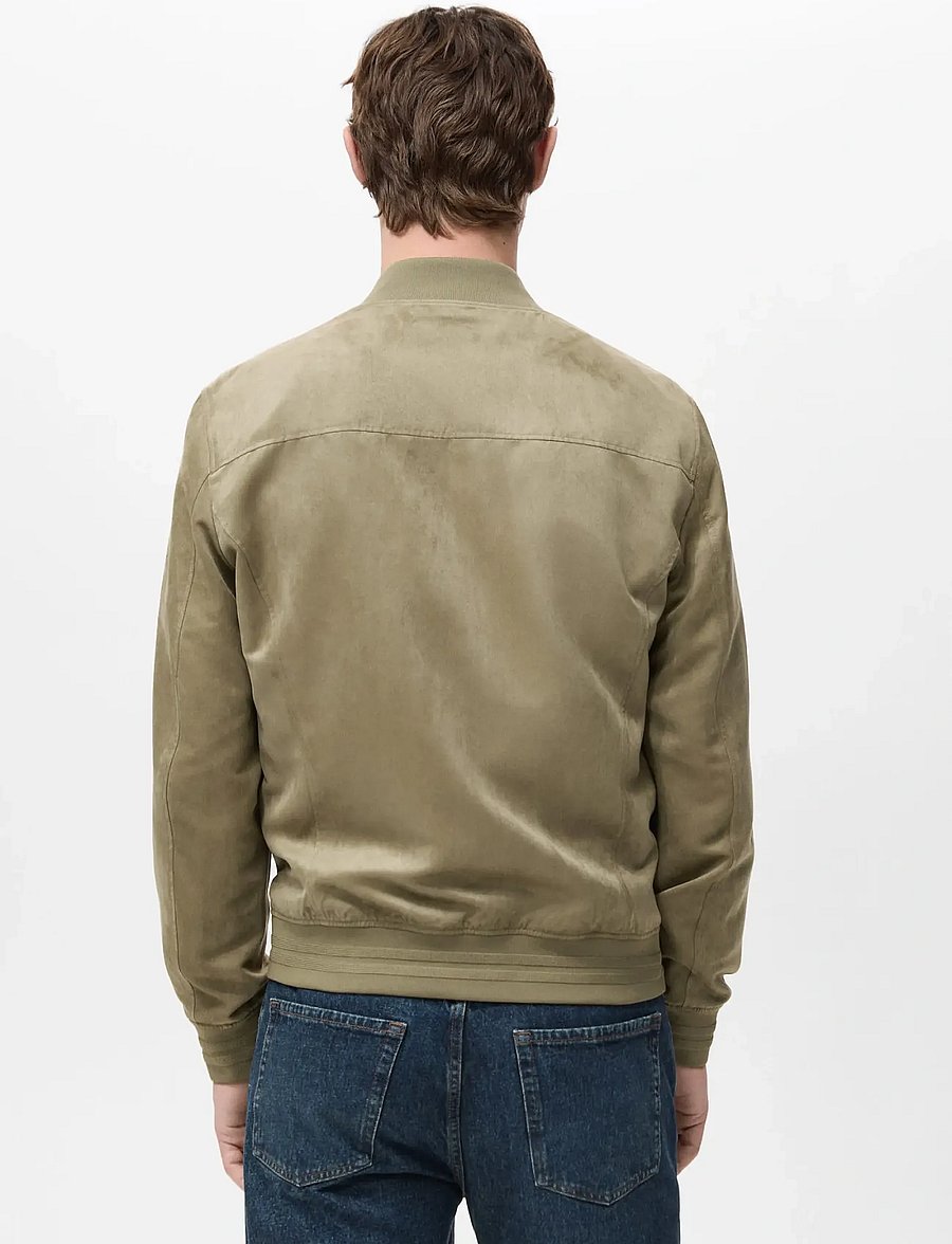 Mango - Suede-effect bomber jacket - höstjackor - beige - khaki - 2