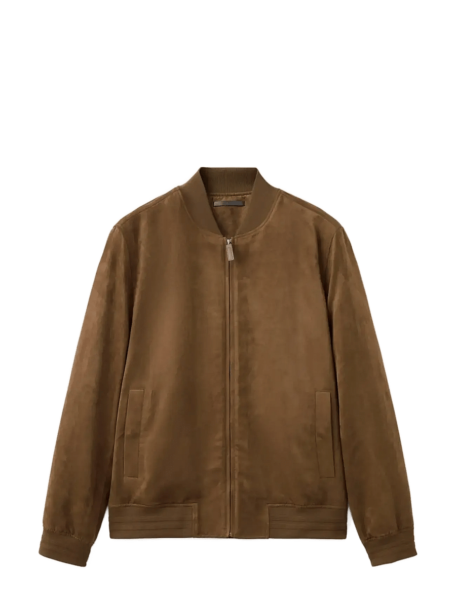 Mango - Suede-effect bomber jacket - höstjackor - dark brown - 1