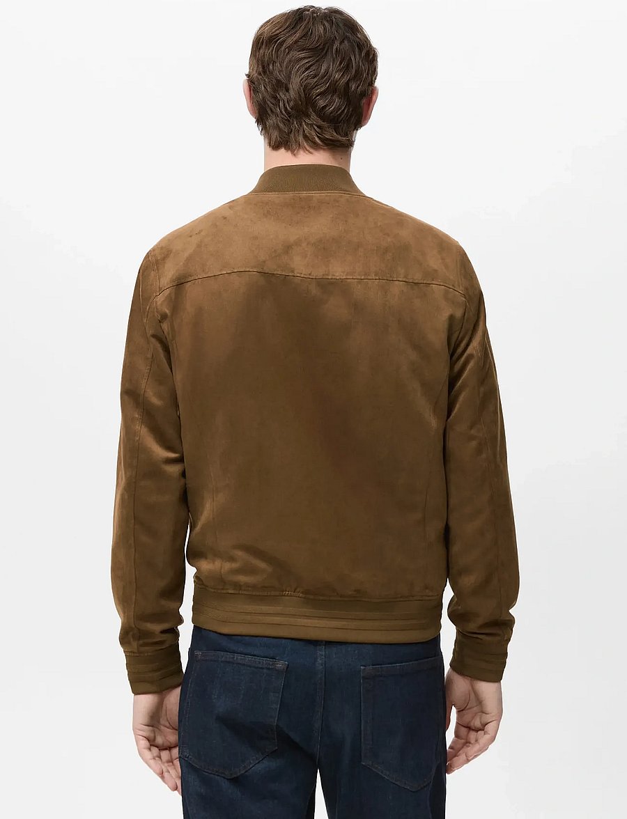 Mango - Suede-effect bomber jacket - höstjackor - dark brown - 2