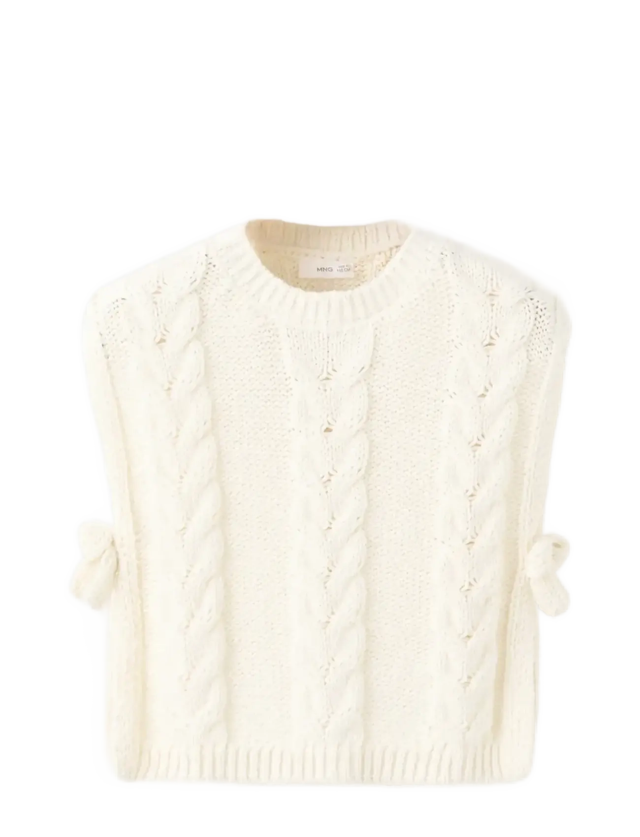 Mango Braided-knit gilet - Veste - NATURAL WHITE / cream
