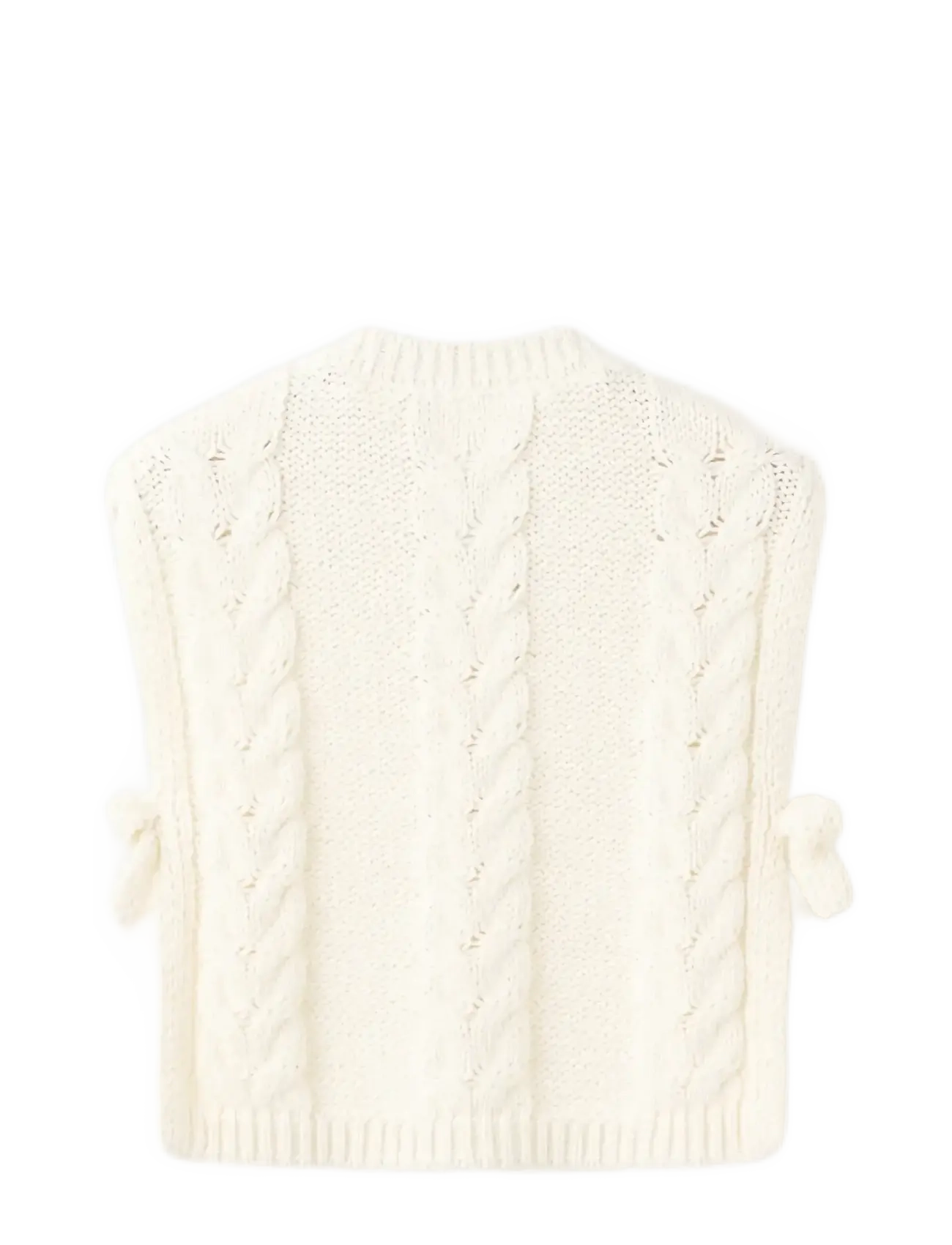 Mango - Braided-knit gilet - veste - natural white - 2