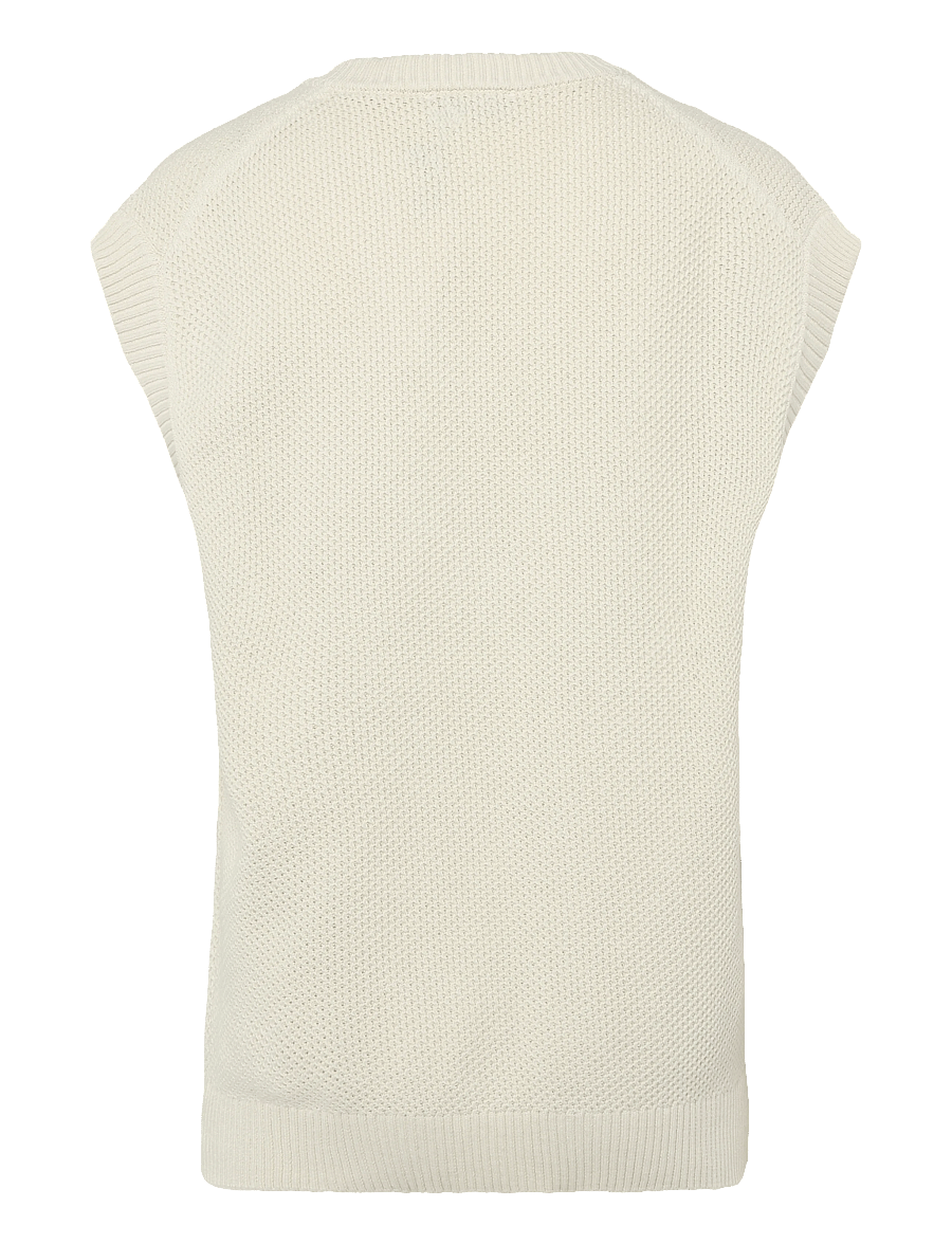 Mango - Microstructure knit gilet - strikveste - light beige - 1