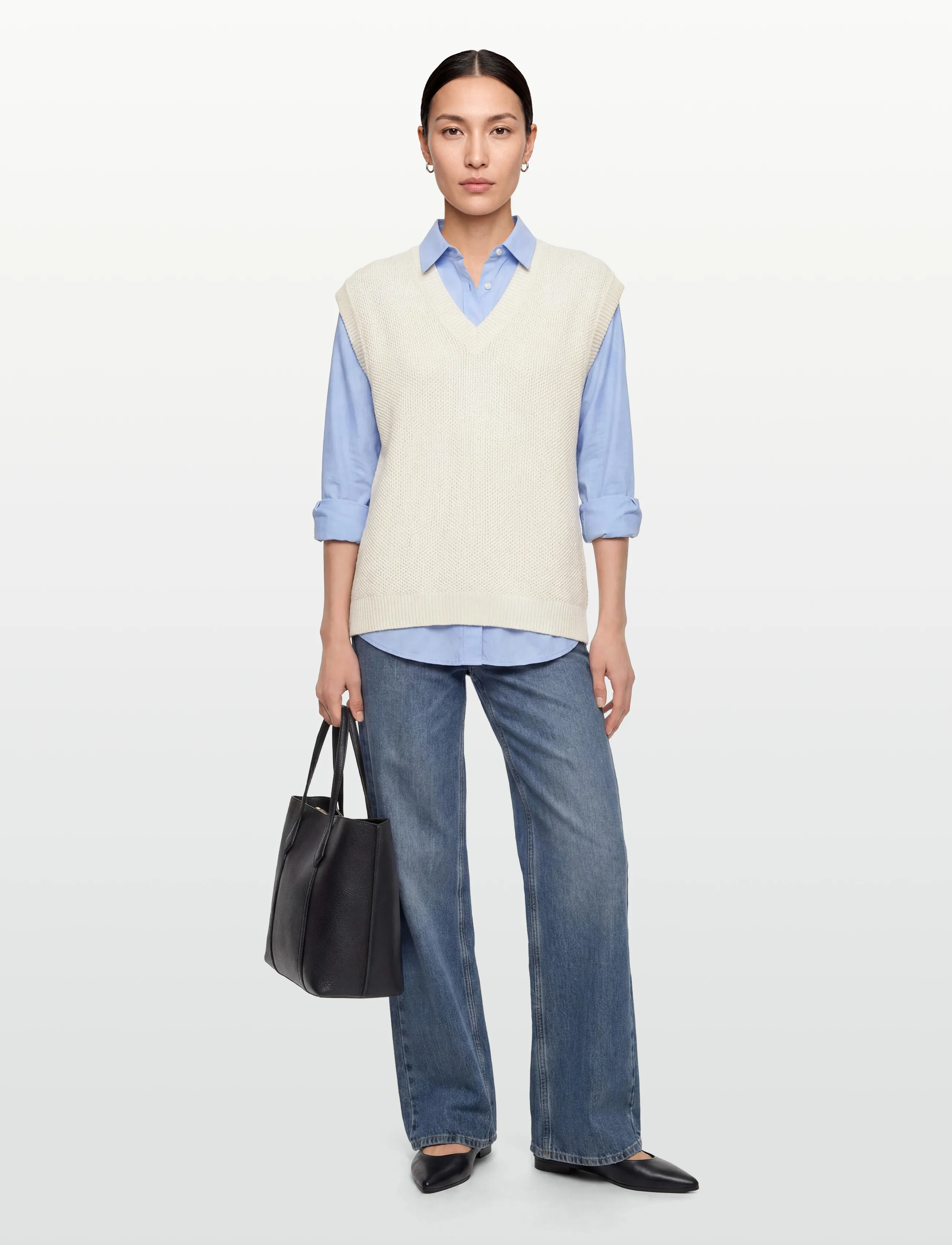 Mango - Microstructure knit gilet - light beige - 0