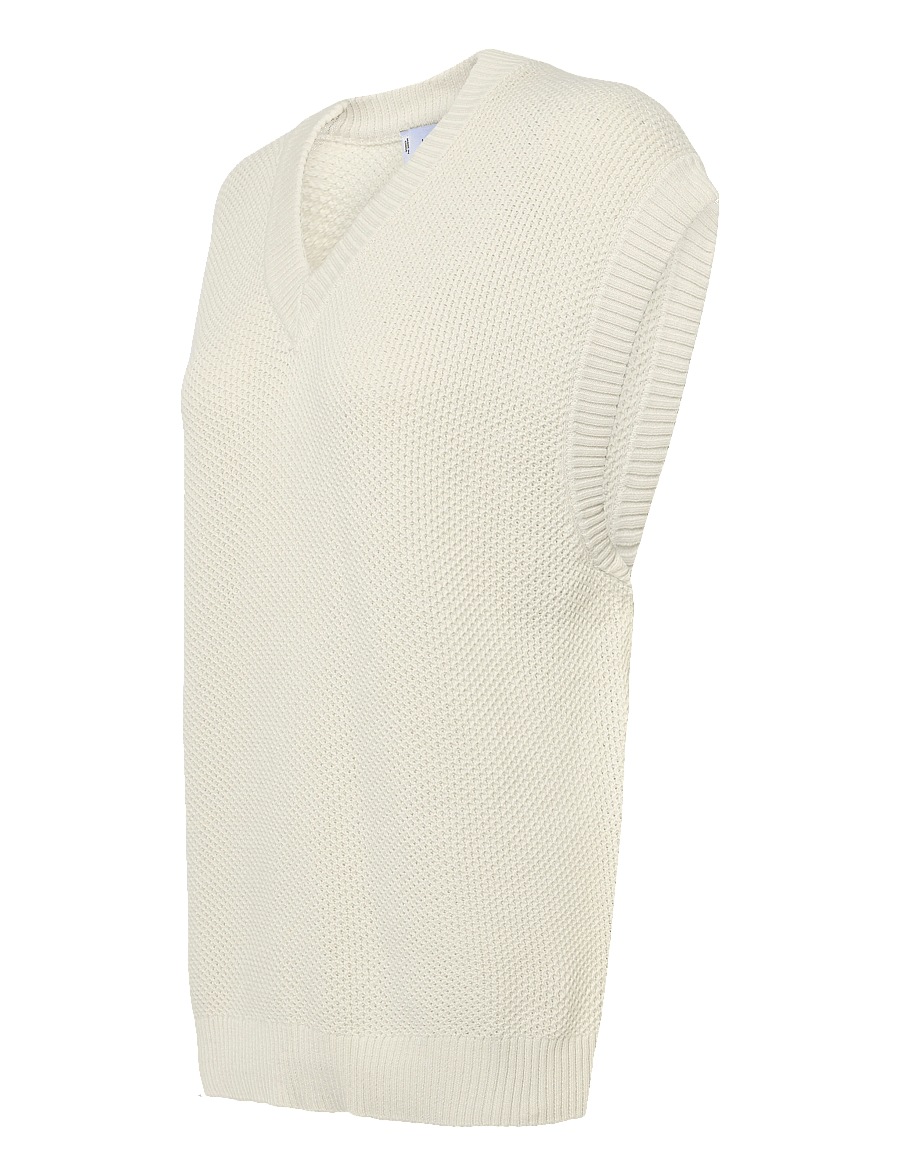 Mango - Microstructure knit gilet - strikveste - light beige - 2