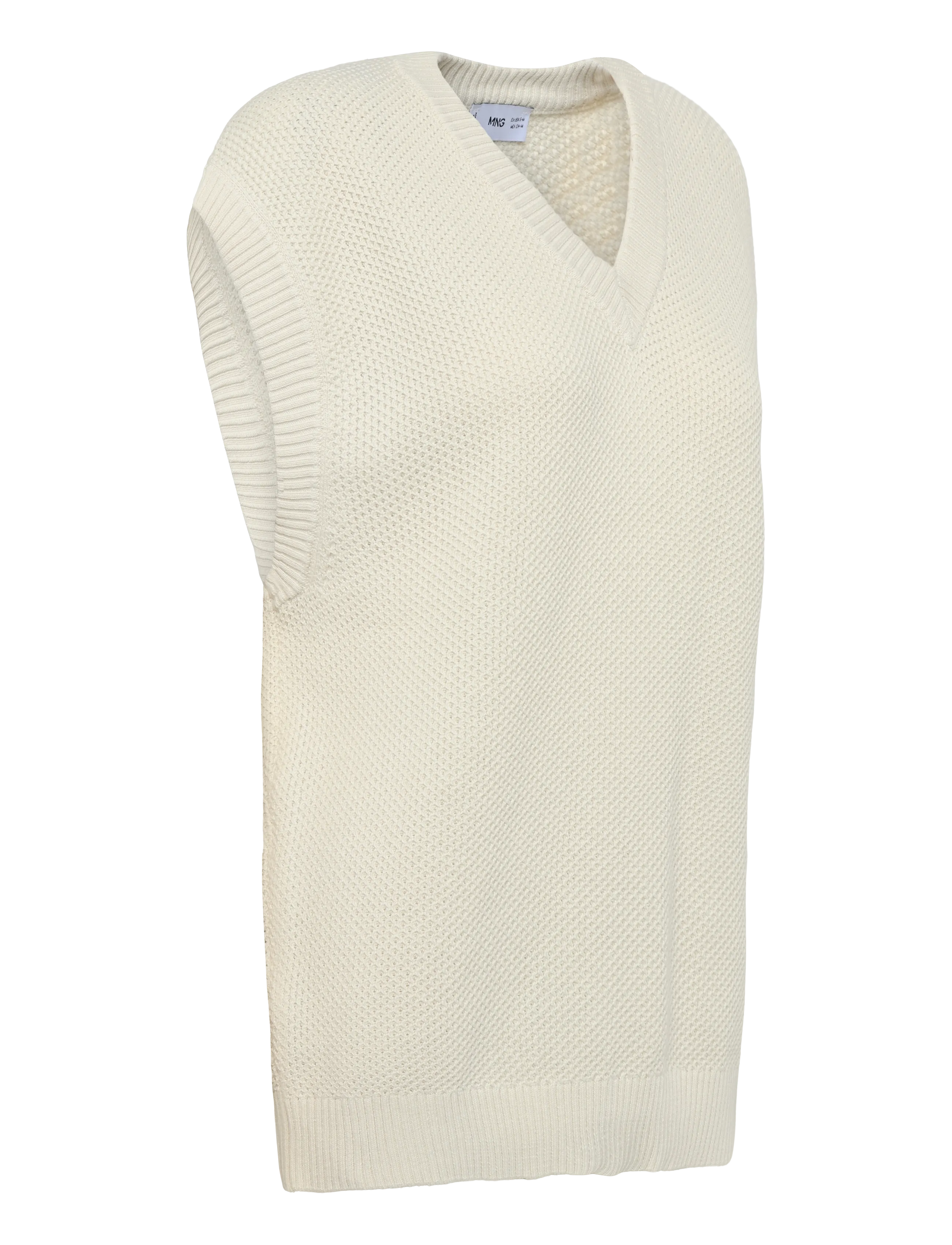 Mango - Microstructure knit gilet - light beige - 4