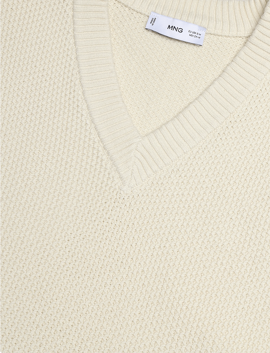 Mango - Microstructure knit gilet - strikveste - light beige - 4