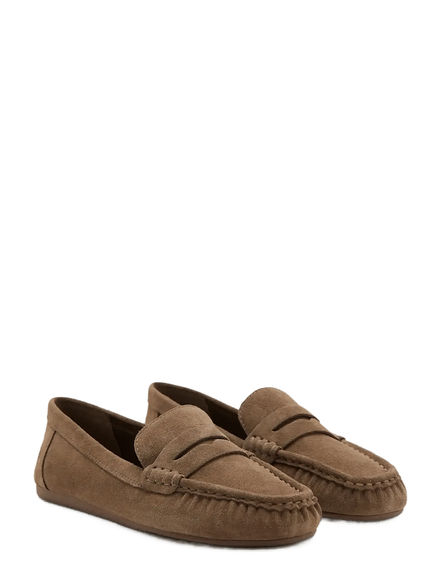 Mango - Suede penny loafers - muotitrendit - medium brown - 1