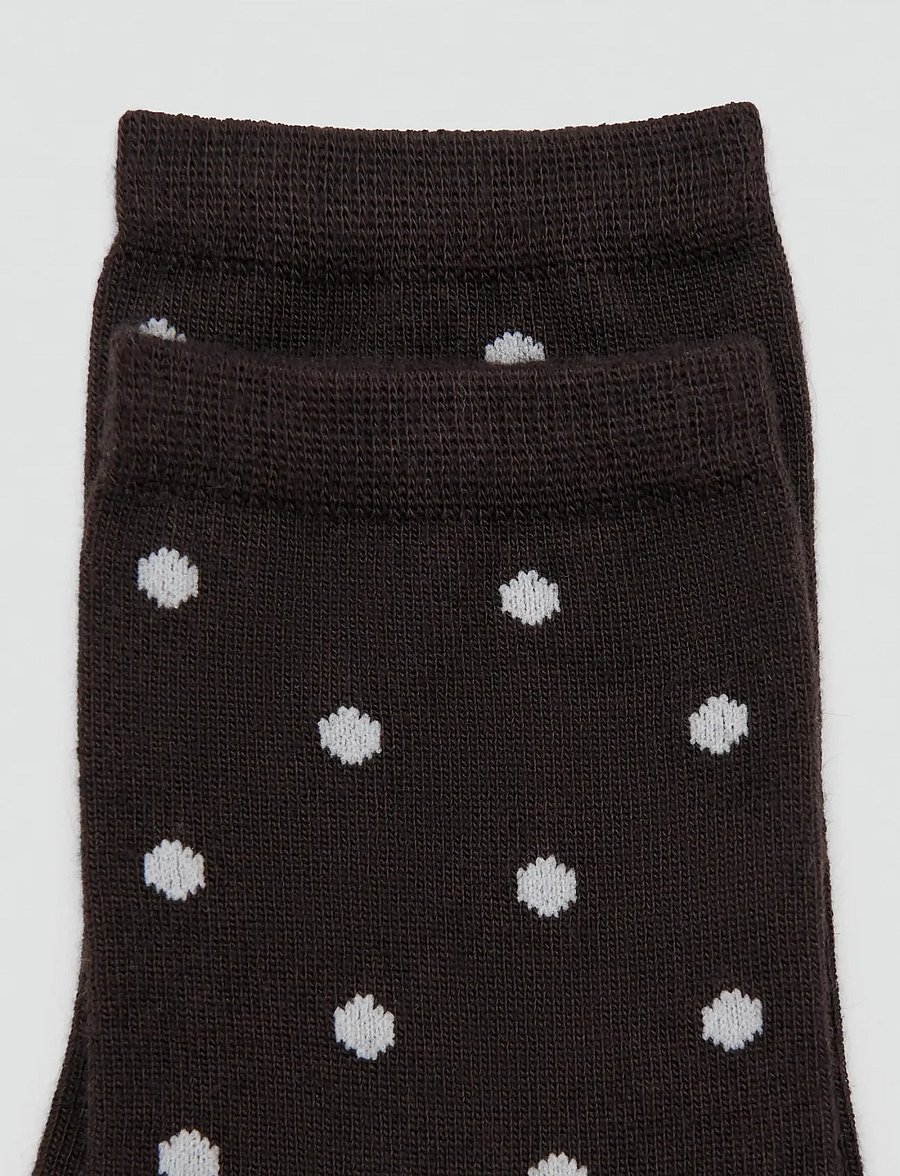 Mango - Polka dot socks - kashmir - dark brown - 1