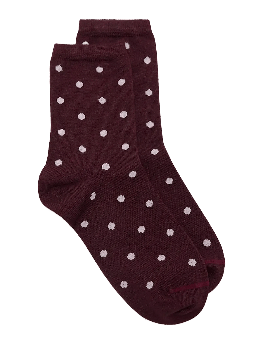 Mango - Polka dot socks - kashmir - dark red - 0