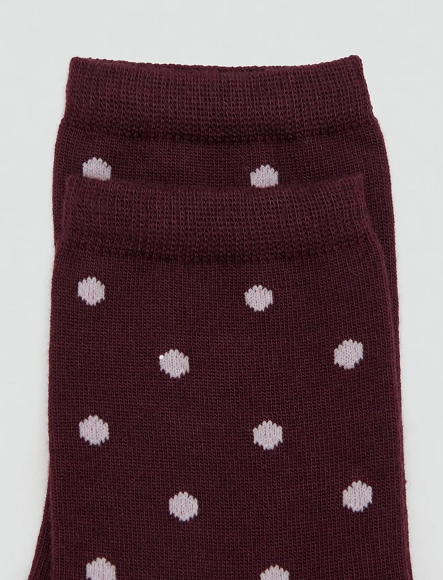 Mango - Polka dot socks - kashmir - dark red - 1