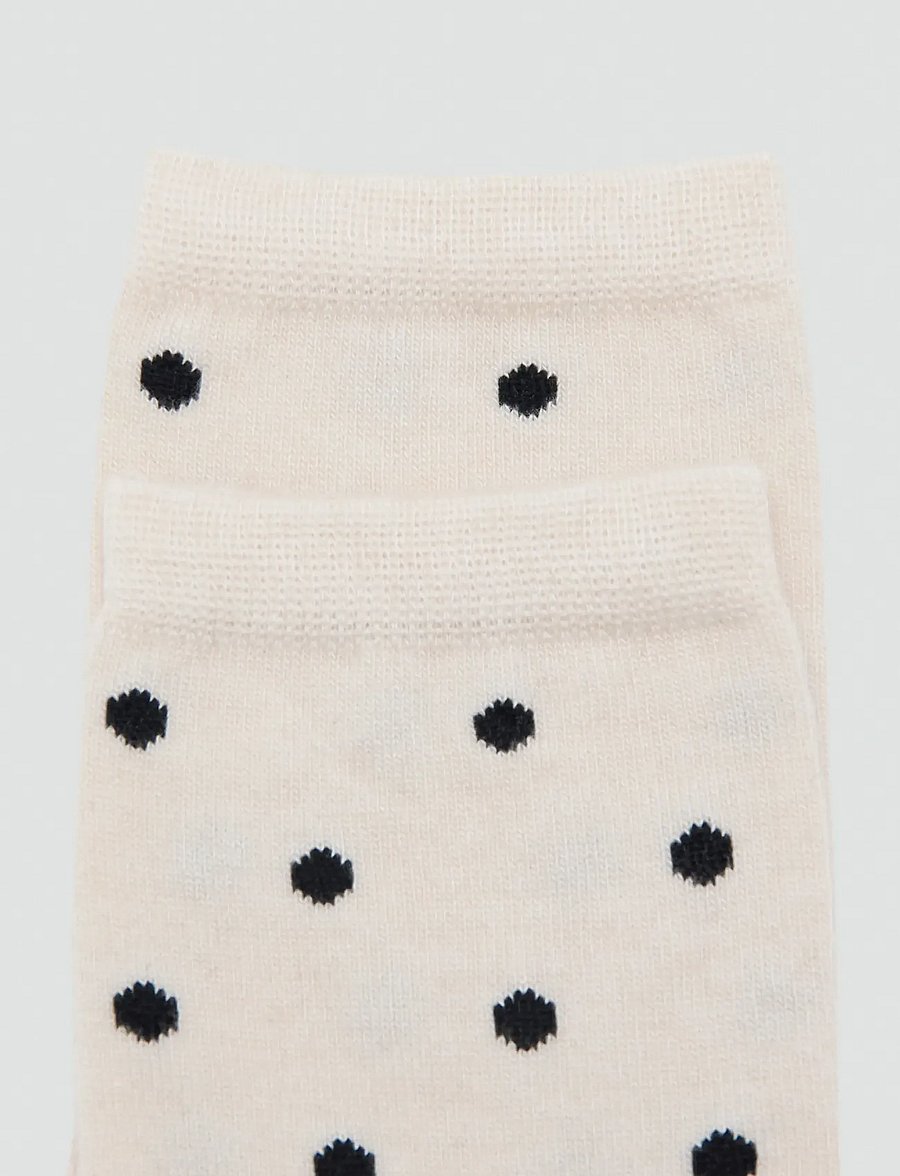 Mango - Polka dot socks - kashmir - light beige - 1