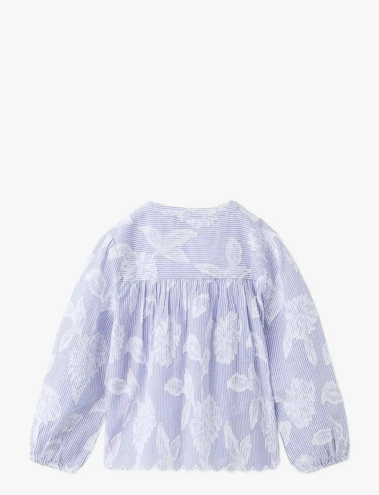 Mango - Floral embroidered blouse - bluser & tunikaer - lt-pastel blue - 1