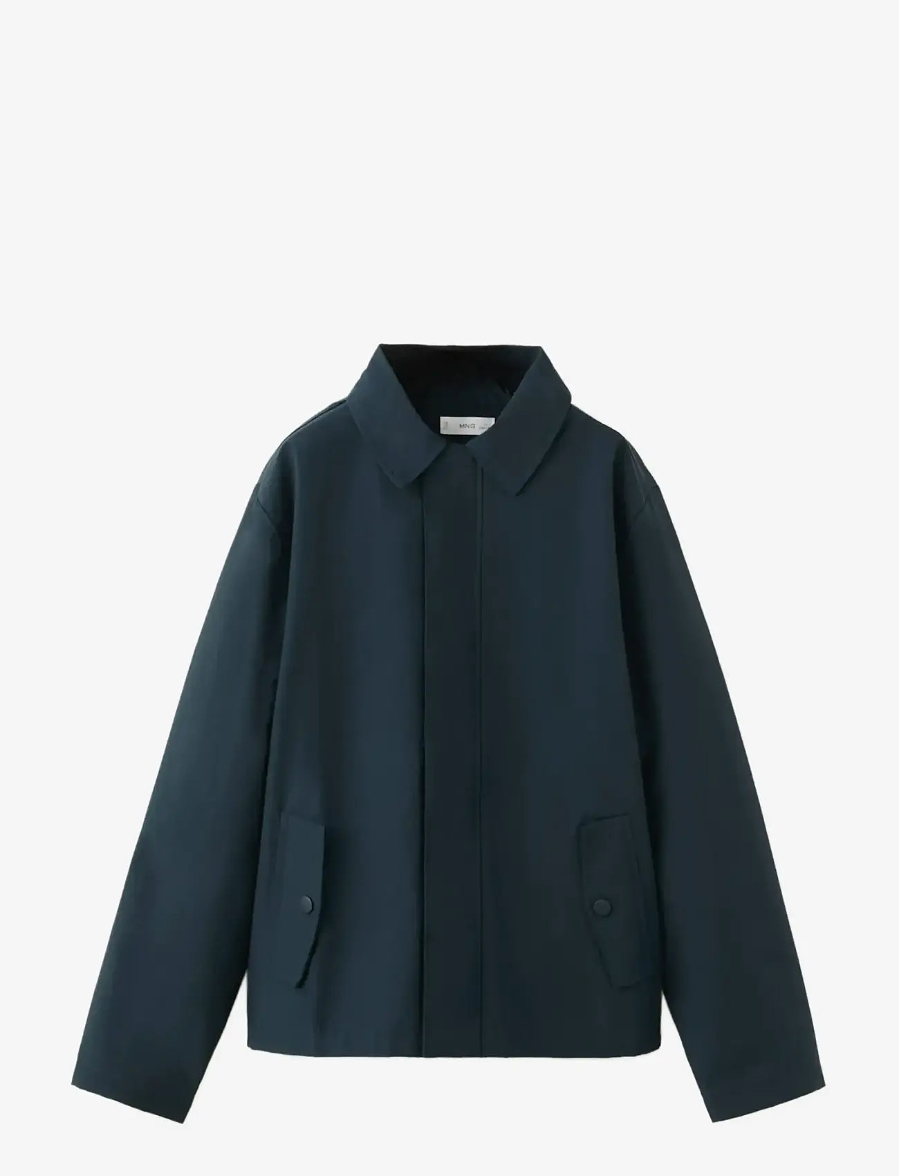 Mango - Cotton jacket with shirt collar - parkas - navy - 0
