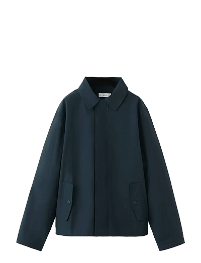 Cotton Jacket With Shirt Collar - Parkas
